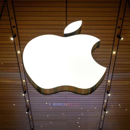 This file photo taken on November 10, 2020 shows the Apple logo at a company store in Bangkok. Photo: AFP