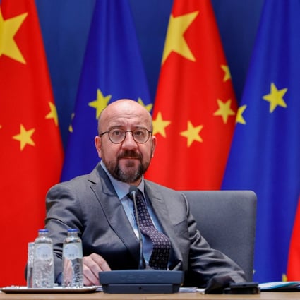 European Council President Charles Michel recorded a message to the event in Shanghai but it was not aired. Photo: Reuters