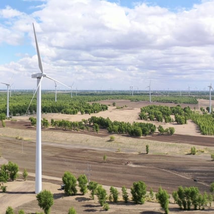 China’s “rust belt” is hoping that a push toward renewable energy, such as from this wind power station in Jilin province, will help the region reverse decades of economic stagnation. Photo: Xinhua