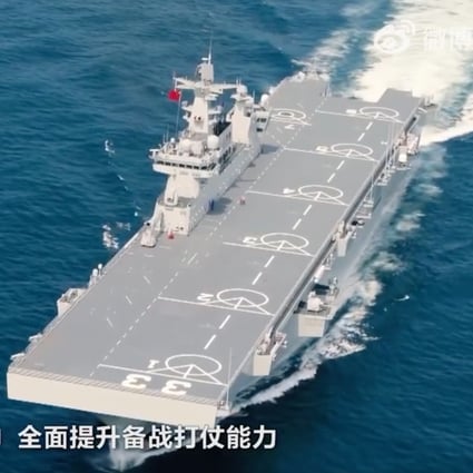 Chinese navy’s new amphibious assault ship takes part in ‘combat