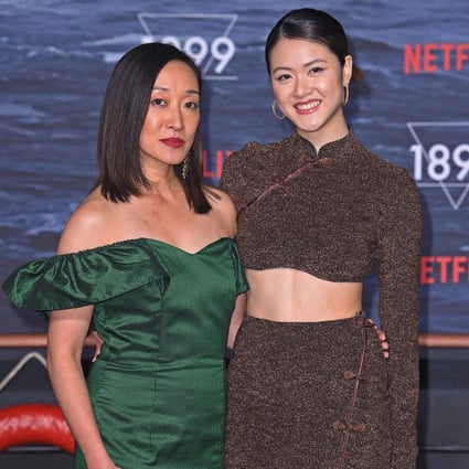 Gabby Wong and Isabella Wei attend the Netflix “1899” series premiere in Berlin, Germany. Wong, for whom this is her first major role, is coy about the thriller series. Photo: Tristar Media/WireImage