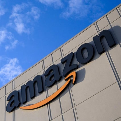 The Amazon logo is seen at the company’s fulfillment centre on Staten Island in New York. Photo: AFP
