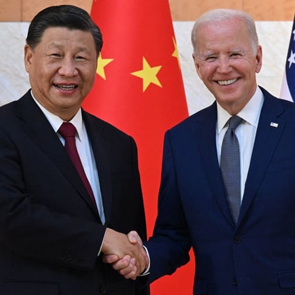 US President Joe Biden and China’s President Xi Jinping shake hands as they meet on the sidelines of the G20 Summit in Indonesia. Photo: TNS