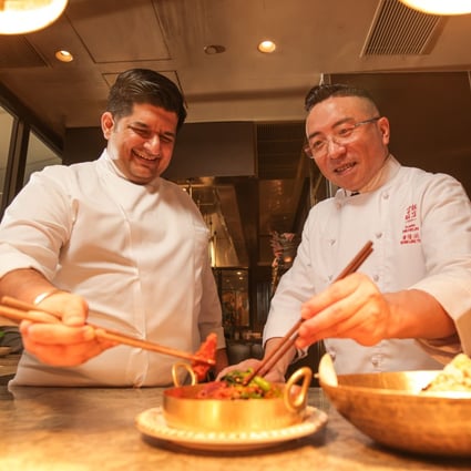 Hong Kong four-hand dinners: chefs Manav Tuli and Adam Wong collaborated on a special four-hand menu at Chaat in Hong Kong. Photo: Chaat