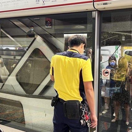 Two sets of carriage doors were ripped off at Yau Ma Tei station.  Photo: Facebook