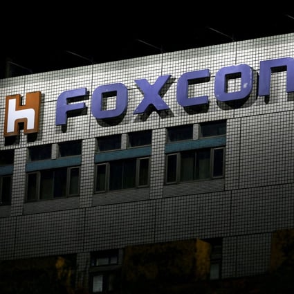 The logo of Foxconn seen outside the company’s building in Taipei, Taiwan, on November 10, 2022. Photo: Reuters