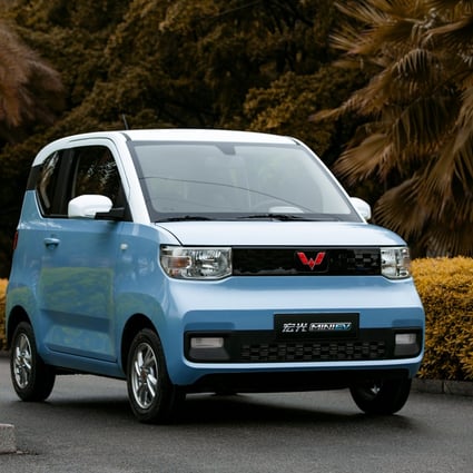 SAIC-GM-Wuling’s Hongguang Mini EV, a compact four-seater with a driving range of 170km, has been China’s bestselling electric car since it hit the market in mid-2020. Photo: General Motors