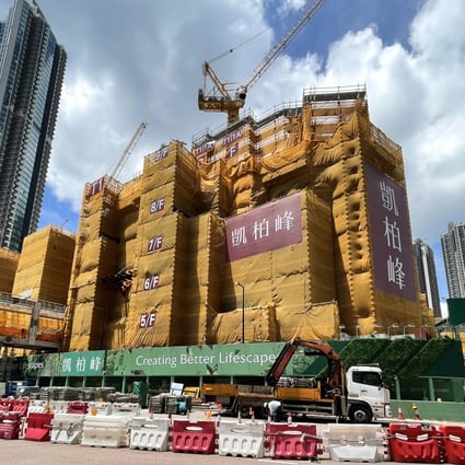 Construction is in progress at Villa Garda I in Lohas Park in Hong Kong on June 25, 2022. The property was developed by Sino Land, K Wah International and China Merchants Land. Photo: SCMP / Sun Yeung