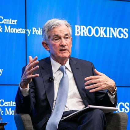 Jerome Powell, chairman of the US Federal Reserve, speaks  in Washington on Wednesday. Photo: Bloomberg