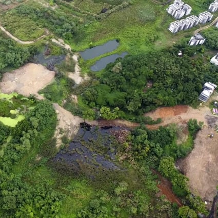A study by an environmental group has found a brownfield site has expanded in the south of the Hong Kong Wetland Park at Tin Shui Wai. Photo: Handout