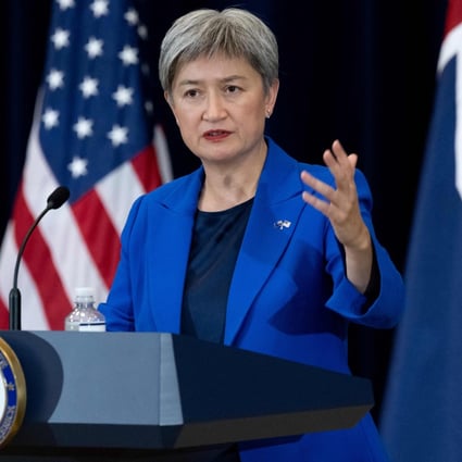 Australian Foreign Minister Penny Wong speaks at a press conference during Australia-US ministerial consultations in Washington on Tuesday. Photo: AFP
