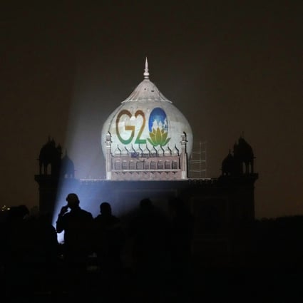 The G20 logo is projected onto the Safdarjung Tomb in New Delhi on December, to mark India’s presidency of the forum. Can Indian diplomacy rise to the occasion to effectively support G20 engagement throughout 2023? Photo: AP