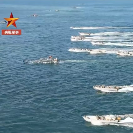 The PLA Navy Marine Corps are expected a play a key role in any  cross-strait assault. Photo: CCTV