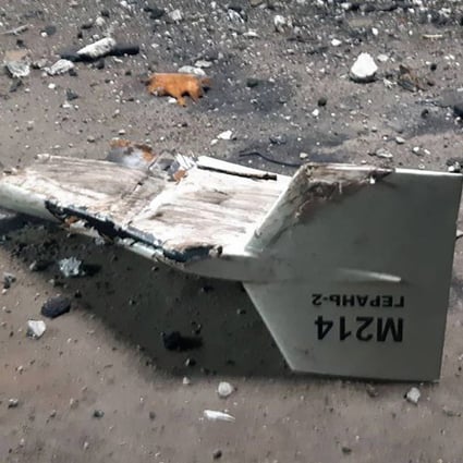 An undated photo of the wreckage of what Kyiv has described as an Iranian Shahed drone downed near Kupiansk, Ukraine. Photo: Ukrainian military’s Strategic Communications Directorate via AP