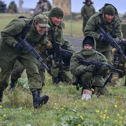 Russian conscripts at a ground training range in the Rostov-on-Don region in southern Russia. Photo: EPA-EFE