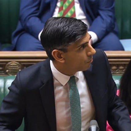 Britain’s Prime Minister Rishi Sunak addresses MPs about illegal immigration on Tuesday. Photo: via AFP