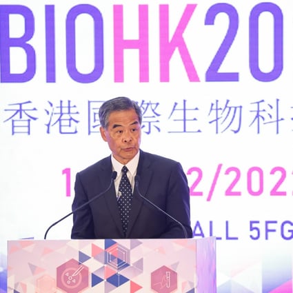 CY Leung, the former Hong Kong leader and vice-chairman of the Chinese People’s Political Consultative Conference, at BIOHK2022 in Hong Kong on Wednesday. Photo: KY Cheng