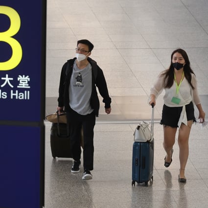 Passengers arrive at Hong Kong’s airport amid the biggest easing of curbs since the pandemic emerged nearly three years ago. Photo: Yik Yeung-man