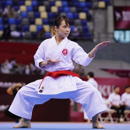 Grace Lau in the final of Karate 1 Premier League in Baku. Photo: WKF