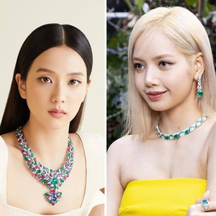 From left: Song Hye-kyo sporting the Ondes et Merveilles de Chaumet high jewellery collection; Blackpink’s Jisoo wearing the Tutti Mikuti high jewellery necklace from Cartier’s Beautés du Monde collection; Blackpink’s Lisa wearing pieces from Bulgari’s Eden The Garden of Wonders high jewellery collection in Paris. Photos: Handout