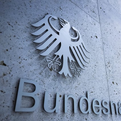 The BND logo is seen at one of the entrances to the headquarters of the Federal Intelligence Servicein Berlin on Thursday. Photo: dpa via AP