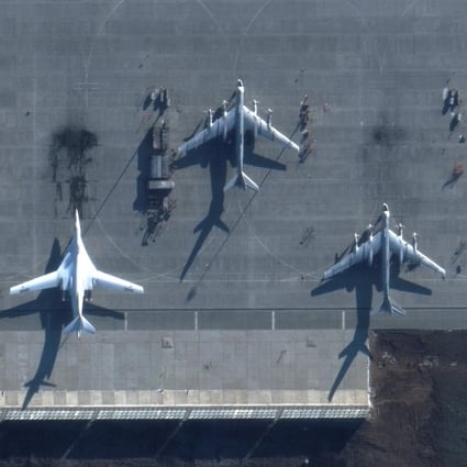 A satellite image shows Engels airbase in Saratov, Russia, on December 4, 2022. It has housed bomber planes that are part of Russia’s strategic nuclear forces. Photo: Maxar Technologies