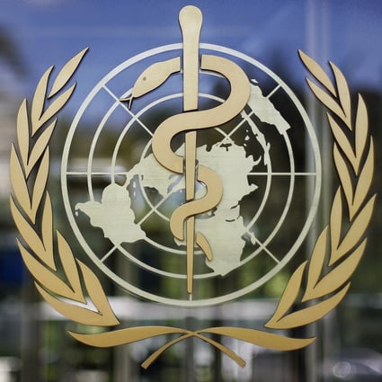 The World Health Organization logo at its headquarters in Geneva, Switzerland. Photo: AP