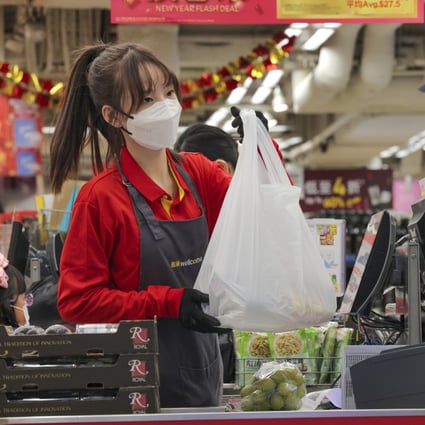 A HK$1 levy on plastic bags took effect on Saturday. Photo: Jelly Tse