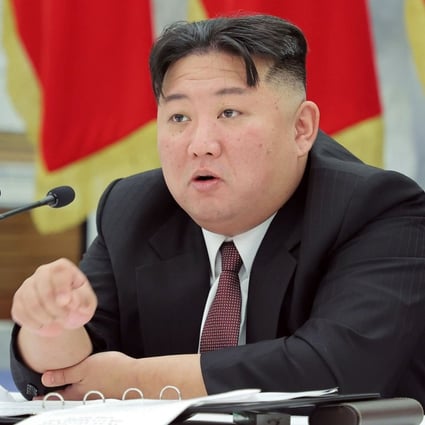 North Korean leader Kim Jong-un speaks during a meeting of the Workers’ Party on Friday. Photo: KCNA via dpa