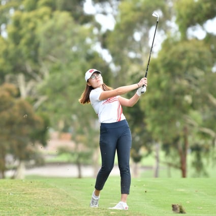 Chloe Chan hits an approach during her first round at Southern Golf Club near Melbourne in the Australian Master of the Amateurs Championship. Photo: Handout