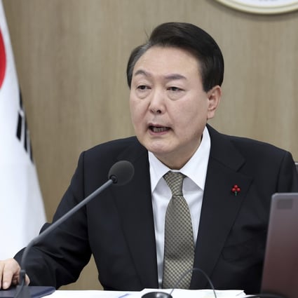 South Korean President Yoon Suk-yeol on Wednesday threatened to scrap a 2018 agreement that created maritime buffer zones with the North. Photo: Yonhap via AP