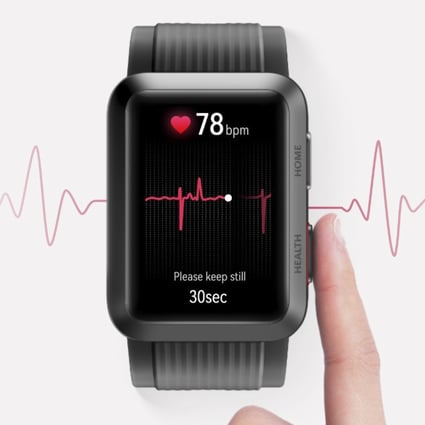 The Watch D by Huawei uses a built-in inflatable strap to measure blood pressure. Photo: Huawei