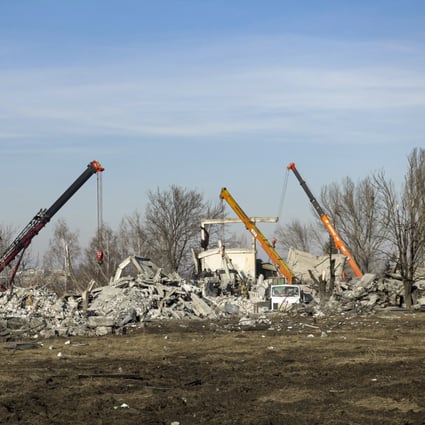 The aftermath of a Ukrainian missile strike in Makiivka, Russian-controlled Donetsk region, eastern Ukraine. Photo: AP