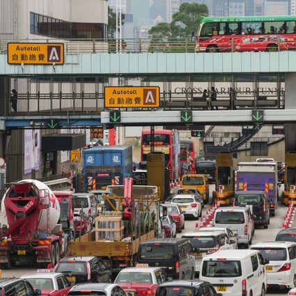 Traffic congestion at the entrance of the Cross-Harbour Tunnel in Hung Hom on November 30, 2022. Transport is the second largest polluter in the city. Photo: Sam Tsang
