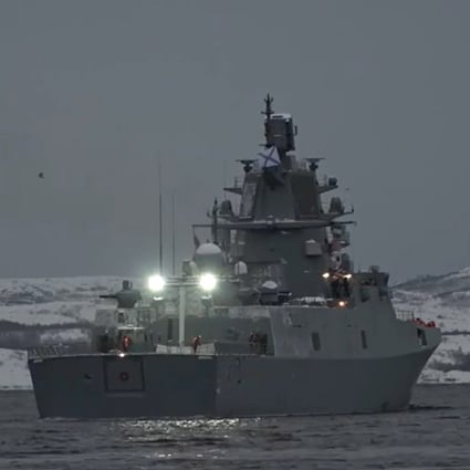 The Russian frigate Admiral Gorshkov, which has been armed with Zircon hypersonic missiles. Photo: Russian Defence Ministry