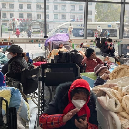 Patients in a hospital emergency department in Shanghai on Thursday. Case numbers in China have risen sharply in recent weeks. Photo: Reuters