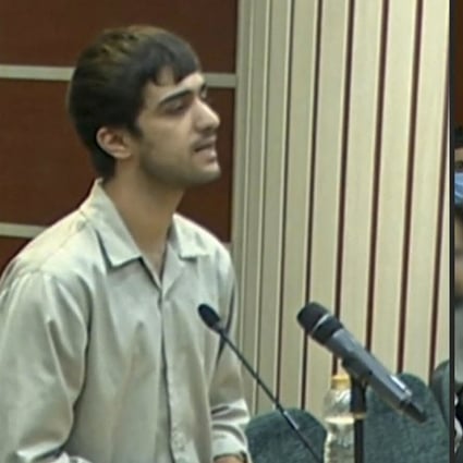 An image obtained from Iranian State TV shows Mohammad Mahdi Karami and Seyyed Mohammad Hosseini, who were hanged for killing a member of Iran’s Basij paramilitary force. Photo: AFP