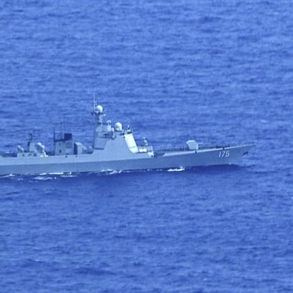 PLA Navy Type 52D guided-missile destroyer “Yinchuan” sails in the Pacific. Photo: Handout