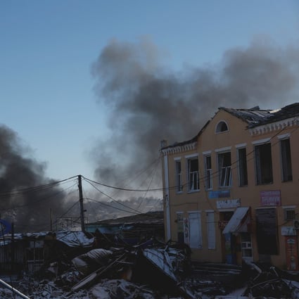 Plumes of smoke rise from a Russian strike in the frontline Donbas city of Bakhmut, Ukraine during a 36-hour ceasefire over Orthodox Christmas declared by Vladimir Putin. Photo: Reuters