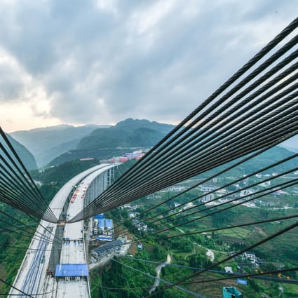 Infrastructure projects in China’s Guizhou province have resulted in mounting debt. Photo: Xinhua