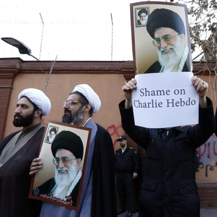 Iranians protest outside French embassy after Charlie Hebdo cartoons |  South China Morning Post