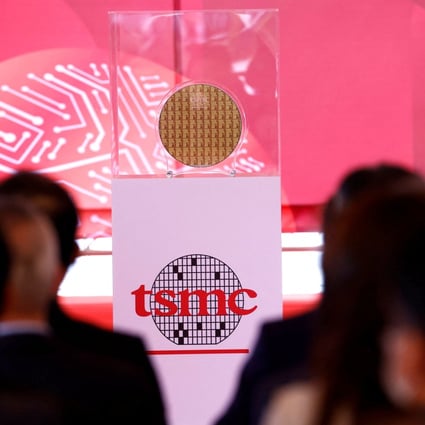 A wafer is seen at a ceremony held by Taiwanese chip giant TSMC to kick off mass production of its most advanced 3-nanometre chips on December 29. Photo: Reuters