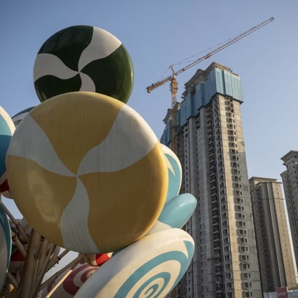 The construction site of a China Evergrande Group development in Wuhan is seen on December 22, 2021. Evergrande is the world’s most indebted developer. Photo: Bloomberg