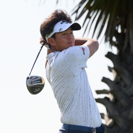 Ratchanon ‘TK’ Chantananuwat plays a tee shot during the third round of the 2022 Asia-Pacific Amateur Championship. Photo: AAC