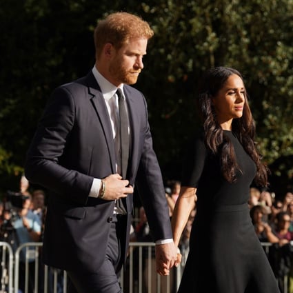 Prince Harry and his wife Meghan in Windsor, England. File photo: AP