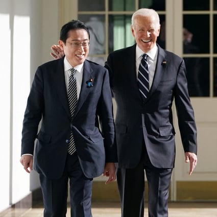 Joe Biden and Fumio Kishida at the White House on Friday. Photo: Reuters 