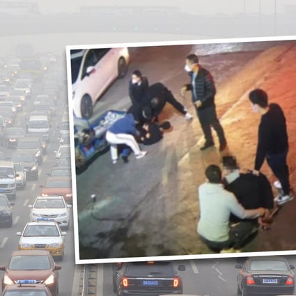 So-called “porcelain bumper gangs” which fake traffic accidents to extort money from victims are plaguing highways of Southern China in the run-up to Lunar New Year. Photo: SCMP Composite. 