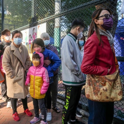 People queue up for Covid-19 testing in Hong Kong. Photo: Sam Tsang