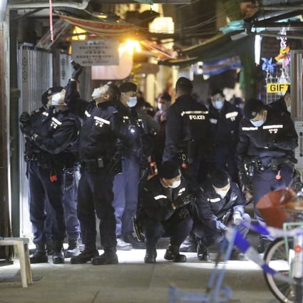 Hong Kong police investigate the alleged attack on an officer on Peng Chau. Photo: Handout
