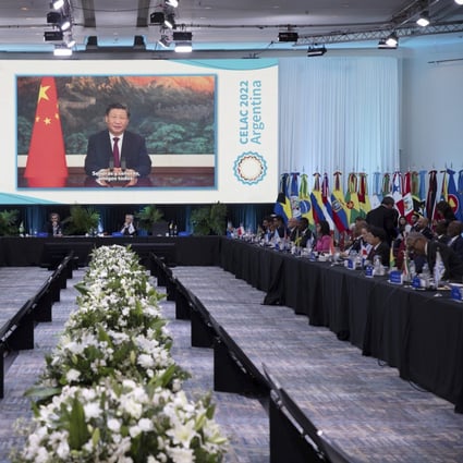 Chinese President Xi Jinping delivers a video address at a summit of the Community of Latin American and Caribbean States in Buenos Aires on Tuesday. Photo: Xinhua